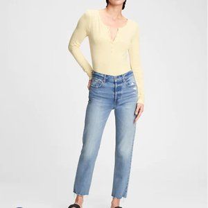 Gap High Rise Distressed Cheeky Straight Jeans
